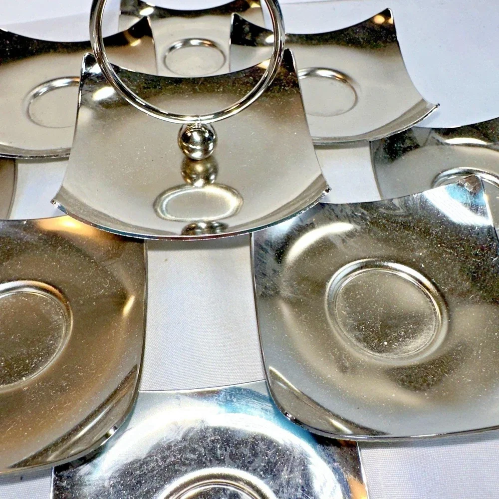 PARTYLITE Bright Lights Tealight Caddy Candleholder Metal Silvertone No Box